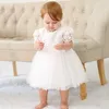 Bébé fille robe de baptême dentelle blanche premier anniversaire robe de baptême vêtements pour bébés 6150BB 210610