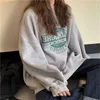 Tunn Pullover Sweatshirt Mode Höstdesigner Lös Crewneck Sweatshirt Harajuku Hoodie Polerones Mujer Kpop Kläder 210813