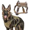 Military Tactical Dog Harness Vest K9 Har Working Nylon Bungee Leash Lead Training Running For Medium Large s 211022