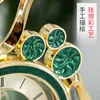 Orologi da tavolo da scrivania Orologio smaltato in stile lusso leggero Orologio meccanico europeo Pendolo seduto creativo da tavolo