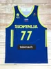 Aangepaste Luka Doncic #7 Team Slovenija Zeldzame basketball jersey heren topprint wit blauw elke naam nummer maat S-4XL