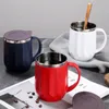 400ml Stainless Steel Coffee Mugs Thermos Insulation Water Bottle Cups Drinkware With Handle Lid Tea Mug Office Thermos Cup XDH1364