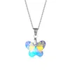 Colliers papillon en cristal coloré à la mode pour femmes pendentif chaîne collier bijoux de fête