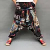 Vintage impreso hombres harem pantalones hip-hop algodón baggy suelta pierna ancha estilo étnico pantalones streetwear 210715