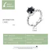 Cluster Anneaux Bamoer Trendy Classic Silver Minimalist Clawset Black Zircon Ring Jewelry Gift for Her Glitter Fine 23717246