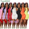 Mulheres Jumpsuits Designer Slim Sexy Cor Sólida Onesies Macacões Vesticulação V-Neck Zipper Macacões Bodycon Shorts Manga Curta Capris 65 Estilos