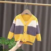 Vestiti per bambina Cardigan invernale Mostro rosso Bambini Ragazzi Maglione giallo Top Manica lunga Casual Bambini Pull Fille Tiny Cottons Y1024