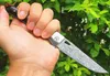 Specail Offer Flipper Folding Kniv VG10 Damascus Steel Drop Point Blade Rosewood + Rostfritt stål Hantera EDC Pocket Knives med lädermantel