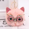 Faux Rabbit Fur Pompoms Keyring for Women Girl Super Cute Animal Pom Pom for Backpack Creative Owl Fluffy Keychain Accessories