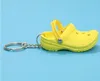 Party Favorit 100PCS 3D Mini 7.5cm Eva Beach Hole Little Shoe Keychain Bag Tillbehör Keyring Bil Handväska Nyckelkedja Charms Sn3241
