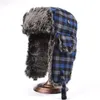 Classique unisexe Plaid aviateur trappeur Ushanka Ski chapeau Trooper hiver casquette russe avec oreillettes 2149527