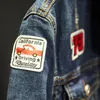 Herren-Jeansjacke, trendige Mode, Herbst, zerrissene Jeansjacke, Herren-Jeans, lässig, schmal, Cowboy-Mäntel, Kleidung