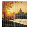 Curtain & Drapes In The Sunset Curtains European Old Castle 3d Landscape For Living Room Bedroom Blackout