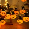 Party Decoration Pumpkin Lantern String Lights Vattentät Batteridriven Halloween 3d liten färgad lampa för inomhus utomhus