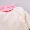 哲学豪華な純粋な色の冬の男の子の女の子の子供厚いニットの底打ちタートルネックシャツ固体高カラープルオーバーセーター211201