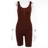 Kvinnors Jumpsuits Rompar 2021 Ribbed Tank Top Fashion Fritid Body Byxor Vest Jumpsuit Shorts Women One Piece One-Piece