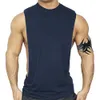 Zomer Ademende Tank Tops Puur Kleur Katoen T-shirts Sterke Mannen Gym Sport Running Wear