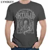 Call Of Cthulhu T Shirt Octopus Beer T-shirt Uomo Abiti estivi Monster Tees Nero Top Vintage Tshirt Cotton Streetwear 210629