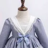 3Pcs Baby Girl Vintage Spain Dress Children Royal Lolita Princess Dresses Toddler Girls Birthday Vestidos Infant Lace Bow Gown 210615