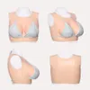Lans silikonbröstplattor bildar rund krage bröstform b-g cupbreastplates för drag drottning crossdresser cosplay bröstplatta bomull fylld