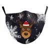 2022 New Christmas Elk Digital Printed anti-Dust Washed Cotton Mask Can Put PM2.5 Filter Masks