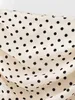 Kvinnor mode polka dot print pläterad asymmetrisk kjol faldas mujer damer tillbaka dragkedja vestidos chic ruffles kjolar qun379 210721