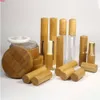 15PCS 6ml Plastic Transparent Lip Gloss Tube with Bamboo Wood Lid Cosmetic Lipgloss Packaging Containergood qty