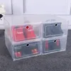 6 adet Plastik Kutu Depolama Şeffaf Ayakkabı Kutusu Organizatör Çekmece Modern Organizatör Kutuları Konteyner Ayakkabı Saklamak için Kutuları Depolama 210309