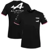 Carro fãs t-shirt azul preto flexível jersey camisa de manga curta roupa nova alpina espanha f1 time motoresport alonso racing n0t9