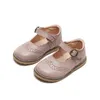 Children Leather Shoes Fashion Solid Color Spring Flat Girls Sneakers Kids for Girl Baby Single Black SMG063 220208