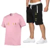 Fashion Designer Letter Print Set Men 2021 Summer New Tracksuit Sweatshirt + Beach Shorts Sets Mens Casual T-Shirts Sportswears