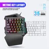 One-Handed Keyboard Portable Color Backlit One Hand Mechanical Gaming Keyboard 667C