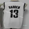 2021 Basketballerseys 13 Harden 7 Kevin 11 Kyrie Durant Irving Jersey topkwaliteit gestikte grijs grijs zwart witte cit truien