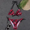 Halter Simem Suit Kadın Mayo Bandaj Seksi Mayo Takımları Yastıklı Yüzme Katı Bodysuit Yüzme Bikini Pantolon Setleri