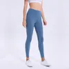Kvinnor Hög midja Yoga Pants Solid Color Sports Gym Wear Leggings Elastic Fitness Lady total full tights Workout S11022139028