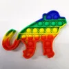 Мультфильм в форме животных игрушки пузырьки Rainbow Rainbow Bozzle Bozzle Silicone Anti -стресс -снятие игрушка толкание шарик забавный мультфильм животных форм H31SJEB3679433