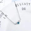 Кулон ожерелья голубые звезды ожерелье полый пятиконечная женская серебряная серебристая сеть 2021 рождественские украшения