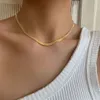 14K Gold Filled Stainls Steel Herringbone Chain Necklace Fashion Flat Snake Chain Necklace for Women m 4mm Wide
