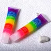 Partihandel 12st Rainbow Moisturizing Lip Gloss Söt Naturliga Kids Baby Girls S Balm Olja Kawaii S Care Bulk