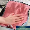 Serviette de cuisine en velours de corail Chiffon antiadhésif pour vaisselle à l'huile Tampon à récurer épaississant absorbant double face Prix d'usine Conception experte Qualité Dernier style