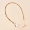 N7405 Mode Smycken Geometrisk Kreativ OT Buckle Pearl Pendant Halsband Clavicle Chain