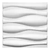 Art3d 50x50cm 3D Plastic Wall Panels Stickers Soundproof Wave Design White for Residential and Commercial Interior Décor (12pcs/set)