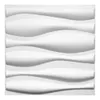 Art3D 50x50cm 3D Plastic Wandpanelen Stickers Geluiddicht Wave Design White voor Residentiële en Commerciële Interieur Inrichting (12pcs / Set)