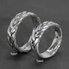 925 Sterling Silver Mens Biżuteria Plecione Pierścienie Twist of Los Stackable Pierścień Punk Rock Fajne Aceessories