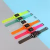 Fluorescerande färg högkvalitativ anti-gul transparent Clear Rem Soft TPU Sport Watchband för Apple Watch Series 6 / SE / 5/4/3/2 / 1 IWatch 44mm 40mm42mm 38mm