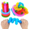 Fidget Toys Squishy Pop Tube tubo de plástico elástico ventilación de descompresión telescópico fuelle para niños juguete de descompresión