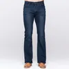 GRG Herren-Jeans, schmal, Boot-Cut, klassischer Denim, leicht ausgestellt, tiefblau, modische Stretch-Hose