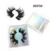 Wholesale 1Pair Full Strip False Eyelash 3D Dramatic Thick Fluffy Fake Lashes with Acrylic Lash box Trendy Makeup Tool