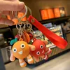 Cartoon Pendant Cute Fruit Leather Bag Car Plastic Soft Rubber Doll Key Ring Keychain Accessories Jewelry Festivals Gift G1019