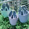 Seersucker Полосатая корзина Favor Easter Rabbit Ears Tote Bag Easter Eggs Hunt Bucket Candy Gift Сумочка